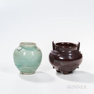 Two Glazed Porcelain Items