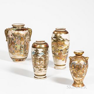 Four Satsuma Vases
