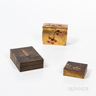 Three Maki-e Lacquered Covered Boxes
