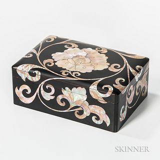 Small Mother-of-pearl-inlaid Box and Cover
