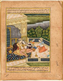 Three Mughal-style Manuscript Paintings