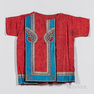 Red Pleated Han-style Shirt