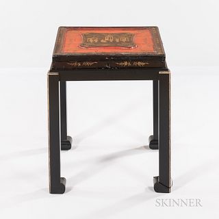 Export Gilt/Black-lacquered Stand