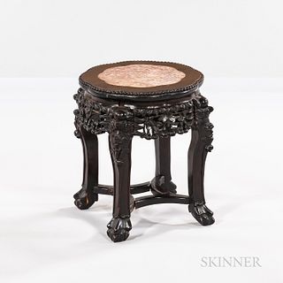 Marble-top Hardwood Stand