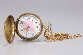Gold Plated Pocket Watch with Fob