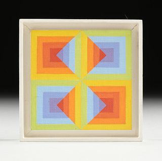 SIBYL EDWARDS (Canadian b. 1944) A GEOMETRIC ABSTRACTION PAINTING, "Four Square Color Theory," 1975,