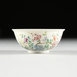 A CHINESE FAMILLE ROSE TEA BOWL, BLOSSOMING FLOWERS, EMPIRE OF CHINA PERIOD, HONGXIAN MARK, 1915-1916,