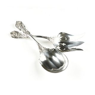 A TWO PIECE REED AND BARTON "FRANCIS I" STERLING SILVER SALAD SERVING SET, MARKED, EARLY 20TH CENTURY,