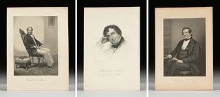 A GROUP OF SIX PORTRAITS OF NOTABLE AMERICAN MEN, 19TH CENTURY,