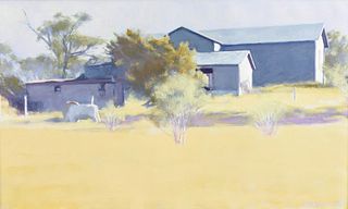 PAULINE HOWARD (American/Texas b. 1951) A PAINTING, "Barns Near Ratama,"
