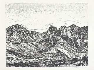 BOB STUTH-WADE (American/Texas b. 1953) A PRINT, "Rocky Mountain Landscape," 