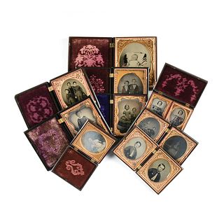 A GROUP OF TWELVE AMERICAN DAGUERREOTYPES, AMBROTYPES, AND TINTYPES OF CHILDREN, MID 19TH CENTURY,
