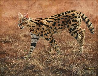 JAN MARTIN MCGUIRE (American b. 1955) A PAINTING, "Serval Moment," 