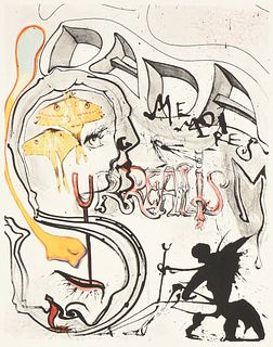 SALVADOR DALI (Spanish 1904-1989) A PRINT, "Angel of Dada Surrealism," 1971,