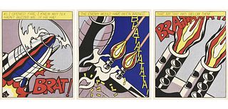after ROY LICHTENSTEIN (American 1923-1997) A TRIPTYCH PRINT, "As I Opened Fire," AMSTERDAM, AFTER 1966,