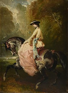 circle of ALFRED DE DREUX (French 1810-1860) A FRENCH SCHOOL PAINTING, "The Elegant Equestrienne," PARIS, MID/LATE 19TH CENTURY,