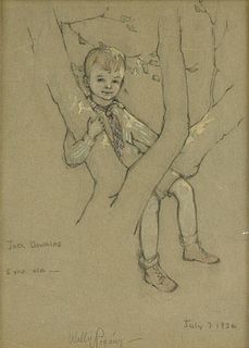 WILLY POGANY (Hungarian/American 1882-1955) A DRAWING, "Jack Dawkins, 5 Yrs. Old," JULY 7, 1926,