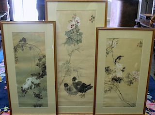 Lot of 3 Signed Asian Watercolors.