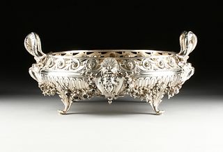 A FERDINAND BARBEDIENNE SILVER PLATED BRONZE CENTERPIECE BOWL, SIGNED, FRENCH, 19TH CENTURY, 