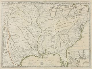 A COLONIAL MAP, "Carte de la Louisiane et du Cours du Mississipi," PARIS, JUNE 1718,