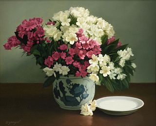 EDWARD SZMYD (American 1933-2004) A PAINTING, "Floral Still Life", 
