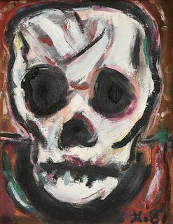 FRANK X. TOLBERT (American/Texas b. 1945) A PAINTING, "Skull," 1981,