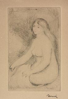 PIERRE-AUGUSTE RENOIR (French 1841-1919) A PRINT, "Baigneuse Assise," PARIS, CIRCA 1919,