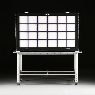 A MAGICIAN'S SHADOW ILLUSION BOX ON STAND, MODERN,