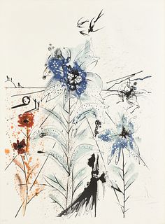 SALVADOR DALI (Spanish 1904-1989) A PRINT, "Flower Magician," NEW YORK, 1965,