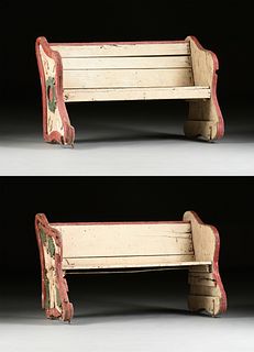 TWO C.W. PARKER CAROUSEL AMUSEMENT RIDE SLEIGH BENCHES, LEAVENWORTH, 1911-1955,