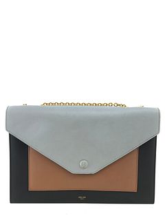 Celine Tricolor Leather Envelope Pocket Bag