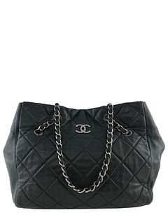 Chanel Cells Quilted Caviar Leather Large Tote Bag