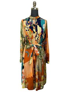 Gucci Ace Juice Print Silk Belted Dress Size M NWT