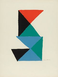 SONIA DELAUNAY (Ukraine, 1885 - France, 1979).
"Rythmes-Couleurs. Project for the cover of the catalogue "Rythmes-Couleurs" of the Berggruen Gallery.
