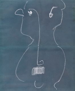 JORGE OTEIZA (Orio, Guipúzcoa, 1908 - San Sebastián, 2003). Untitled. Chalk on paper. Work reproduced in Jorge Oteiza "Dibujos, bocetos, college" II V