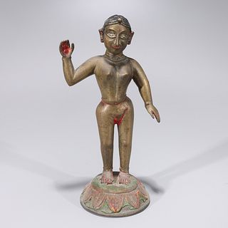 Antique Indian Brass Standing Deity