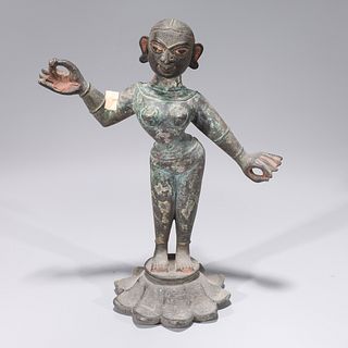 Antique Indian Bronze Standing Deity
