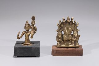 Group of Five Antique Indian Mounted Figures