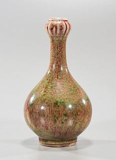 Chinese Peach Bloom Garlic Mouth Vase