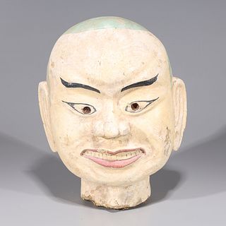 Large Chinese Ceramic Polychorme Head