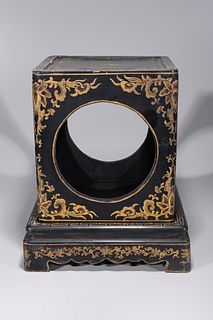 Large Chinese Lacquer Covered Stand