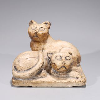 Old Japanese Carved Cats