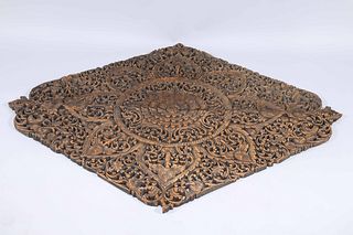 Pair of Large Carved Openwork Wood Panels