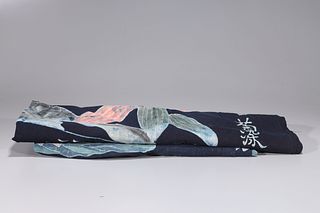 Two Large Painted Japanese Textiles