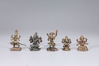 Lot of Five Antique Indian Deities