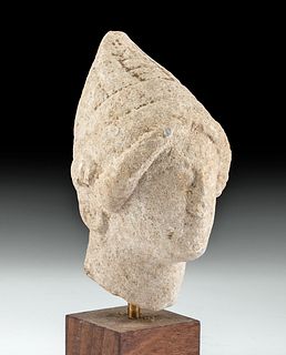 Rare Cypriot Limestone Votive Head