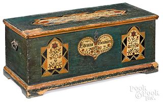 Lancaster County, Pa. painted pine dower chest