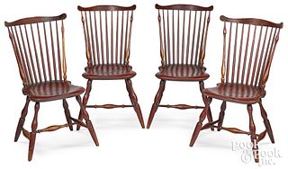 Four Pennsylvania painted fanback Windsor chairs