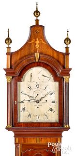 Rare New York Federal mahogany musical tall clock