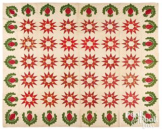 Mariners Compass friendship quilt, 19th c.